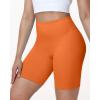 image:imageRoadbox Womens Biker Shorts No Front Seam 358 High Waisted Tummy Control Volleyball Yoga Workout Gym Spandex ShortsOrange