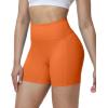 image:imageRoadbox Womens Biker Shorts No Front Seam 358 High Waisted Tummy Control Volleyball Yoga Workout Gym Spandex ShortsOrange