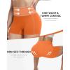 image:imageRoadbox Womens Biker Shorts No Front Seam 358 High Waisted Tummy Control Volleyball Yoga Workout Gym Spandex ShortsOrange