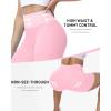 image:imageRoadbox Womens Biker Shorts No Front Seam 358 High Waisted Tummy Control Volleyball Yoga Workout Gym Spandex ShortsPink