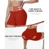 image:imageRoadbox Womens Biker Shorts No Front Seam 358 High Waisted Tummy Control Volleyball Yoga Workout Gym Spandex ShortsRed