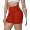 image:imageRoadbox Womens Biker Shorts No Front Seam 358 High Waisted Tummy Control Volleyball Yoga Workout Gym Spandex ShortsRed