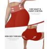 image:imageRoadbox Womens Biker Shorts No Front Seam 358 High Waisted Tummy Control Volleyball Yoga Workout Gym Spandex ShortsRed