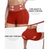 image:imageRoadbox Womens Biker Shorts No Front Seam 358 High Waisted Tummy Control Volleyball Yoga Workout Gym Spandex ShortsRed