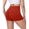 image:imageRoadbox Womens Biker Shorts No Front Seam 358 High Waisted Tummy Control Volleyball Yoga Workout Gym Spandex ShortsRed