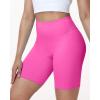 image:imageRoadbox Womens Biker Shorts No Front Seam 358 High Waisted Tummy Control Volleyball Yoga Workout Gym Spandex ShortsRose Pink