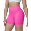 image:imageRoadbox Womens Biker Shorts No Front Seam 358 High Waisted Tummy Control Volleyball Yoga Workout Gym Spandex ShortsRose Pink