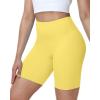 image:imageRoadbox Womens Biker Shorts No Front Seam 358 High Waisted Tummy Control Volleyball Yoga Workout Gym Spandex ShortsYellow