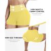 image:imageRoadbox Womens Biker Shorts No Front Seam 358 High Waisted Tummy Control Volleyball Yoga Workout Gym Spandex ShortsYellow