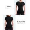 image:imageRoadbox Womens Compression Shirt Slim Fit Short Sleeve Athletic Top Workout Undershirt for Gym and YogaBlack