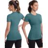 image:imageRoadbox Womens Compression Shirt Slim Fit Short Sleeve Athletic Top Workout Undershirt for Gym and YogaSlate Blue