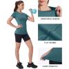image:imageRoadbox Womens Compression Shirt Slim Fit Short Sleeve Athletic Top Workout Undershirt for Gym and YogaSlate Blue
