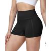 image:imageRoadbox Womens Biker Shorts No Front Seam 358 High Waisted Tummy Control Volleyball Yoga Workout Gym Spandex ShortsBlack