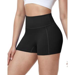 image:imageRoadbox Womens Biker Shorts No Front Seam 358 High Waisted Tummy Control Volleyball Yoga Workout Gym Spandex ShortsBlack