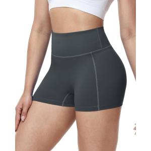 image:imageRoadbox Womens Biker Shorts No Front Seam 358 High Waisted Tummy Control Volleyball Yoga Workout Gym Spandex ShortsGray