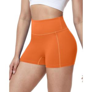 image:imageRoadbox Womens Biker Shorts No Front Seam 358 High Waisted Tummy Control Volleyball Yoga Workout Gym Spandex ShortsOrange