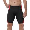 image:imageRoadbox Swim Jammers for Men Athletic Swimsuit for Training Racing Quick Dry Endurance Competitive Swimming Shorts UPF 50Black Combined With Red