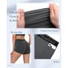 image:imageRoadbox Womens Volleyball Compression Shorts with Pockets 3 Pack Spandex Workout Athletic Shorts for Running Gym YogaBlackgreyfog Blue