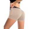 image:imageRoadbox Womens Volleyball Compression Shorts with Pockets 3 Pack Spandex Workout Athletic Shorts for Running Gym YogaBlackgreynude
