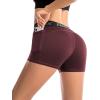 image:imageRoadbox Womens Volleyball Compression Shorts with Pockets 3 Pack Spandex Workout Athletic Shorts for Running Gym YogaBlackpurplered