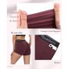 image:imageRoadbox Womens Volleyball Compression Shorts with Pockets 3 Pack Spandex Workout Athletic Shorts for Running Gym YogaBlackpurplered