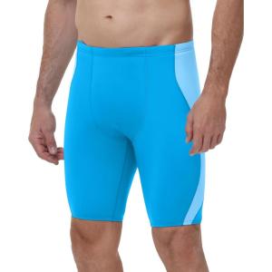 image:imageRoadbox Swim Jammers for Men Athletic Swimsuit for Training Racing Quick Dry Endurance Competitive Swimming Shorts UPF 50Blue Combined With Sky Blue