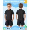 image:imageRoadbox Boys Rash Guard Swim Shirt Toddler UPF 50 Quick Dry Short Sleeve UV Protection Rashguard Surf Water Shirts for KidsBlack