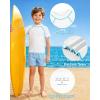 image:imageRoadbox Boys Rash Guard Swim Shirt Toddler UPF 50 Quick Dry Short Sleeve UV Protection Rashguard Surf Water Shirts for KidsBleach Medium Blue