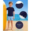 image:imageRoadbox Boys Rash Guard Swim Shirt Toddler UPF 50 Quick Dry Short Sleeve UV Protection Rashguard Surf Water Shirts for KidsDeep Sea Blue