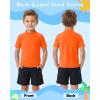 image:imageRoadbox Boys Rash Guard Swim Shirt Toddler UPF 50 Quick Dry Short Sleeve UV Protection Rashguard Surf Water Shirts for KidsElectric Orange