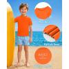 image:imageRoadbox Boys Rash Guard Swim Shirt Toddler UPF 50 Quick Dry Short Sleeve UV Protection Rashguard Surf Water Shirts for KidsElectric Orange