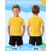 image:imageRoadbox Boys Rash Guard Swim Shirt Toddler UPF 50 Quick Dry Short Sleeve UV Protection Rashguard Surf Water Shirts for KidsGolden Yellow White Thread