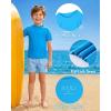image:imageRoadbox Boys Rash Guard Swim Shirt Toddler UPF 50 Quick Dry Short Sleeve UV Protection Rashguard Surf Water Shirts for KidsLake Blue