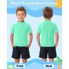 image:imageRoadbox Boys Rash Guard Swim Shirt Toddler UPF 50 Quick Dry Short Sleeve UV Protection Rashguard Surf Water Shirts for KidsSeaweed Green