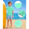 image:imageRoadbox Boys Rash Guard Swim Shirt Toddler UPF 50 Quick Dry Short Sleeve UV Protection Rashguard Surf Water Shirts for KidsSeaweed Green