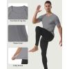 image:imageRoadbox Compression Shirt Men Short Sleeve Cool Dry Base Layer Athletic Undershirts Workout TShirt for Sports Gym RunningLight Gray