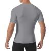 image:imageRoadbox Compression Shirt Men Short Sleeve Cool Dry Base Layer Athletic Undershirts Workout TShirt for Sports Gym RunningLight Gray