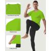 image:imageRoadbox Compression Shirt Men Short Sleeve Cool Dry Base Layer Athletic Undershirts Workout TShirt for Sports Gym RunningLime Green