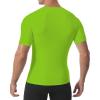 image:imageRoadbox Compression Shirt Men Short Sleeve Cool Dry Base Layer Athletic Undershirts Workout TShirt for Sports Gym RunningLime Green