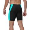 image:imageRoadbox Mens Athletic Swim Jammers Competitive Training Endurance Swimsuit Quick Dry Racing Swimming Shorts UPF 50Black Combined With Lake Green