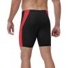 image:imageRoadbox Mens Athletic Swim Jammers Competitive Training Endurance Swimsuit Quick Dry Racing Swimming Shorts UPF 50Black Combined With Red