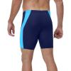 image:imageRoadbox Mens Athletic Swim Jammers Competitive Training Endurance Swimsuit Quick Dry Racing Swimming Shorts UPF 50Navy Blue Combined With Blue