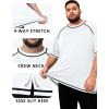 image:imageRoadbox Mens Big and Tall Swim Shirt UPF 50 Short Sleeve Rash Guard UV Sun Protection Quick Dry Water TShirts for Beach White