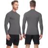 image:imageRoadbox Mens Compression Shirt Mock Turtleneck Long Sleeve Undershirt Quick Dry Athletic Base Layer for Sports and WorkoutDark Gray