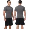 image:imageRoadbox Mens Compression Shirt Mock Turtleneck Short Sleeve Athletic Undershirt Quick Dry Base Layer Top for Gym WorkoutDark Gray