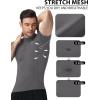 image:imageRoadbox Mens Compression Shirt Mock Turtleneck Short Sleeve Athletic Undershirt Quick Dry Base Layer Top for Gym WorkoutDark Gray