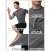 image:imageRoadbox Mens Compression Shirt Mock Turtleneck Short Sleeve Athletic Undershirt Quick Dry Base Layer Top for Gym WorkoutDark Gray