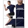 image:imageRoadbox Mens Compression Shirt Mock Turtleneck Short Sleeve Athletic Undershirt Quick Dry Base Layer Top for Gym WorkoutNavy