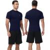 image:imageRoadbox Mens Compression Shirt Mock Turtleneck Short Sleeve Athletic Undershirt Quick Dry Base Layer Top for Gym WorkoutNavy