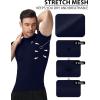 image:imageRoadbox Mens Compression Shirt Mock Turtleneck Short Sleeve Athletic Undershirt Quick Dry Base Layer Top for Gym WorkoutNavy
